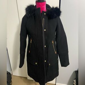 J.crew black wool stadium coat 00 NWT